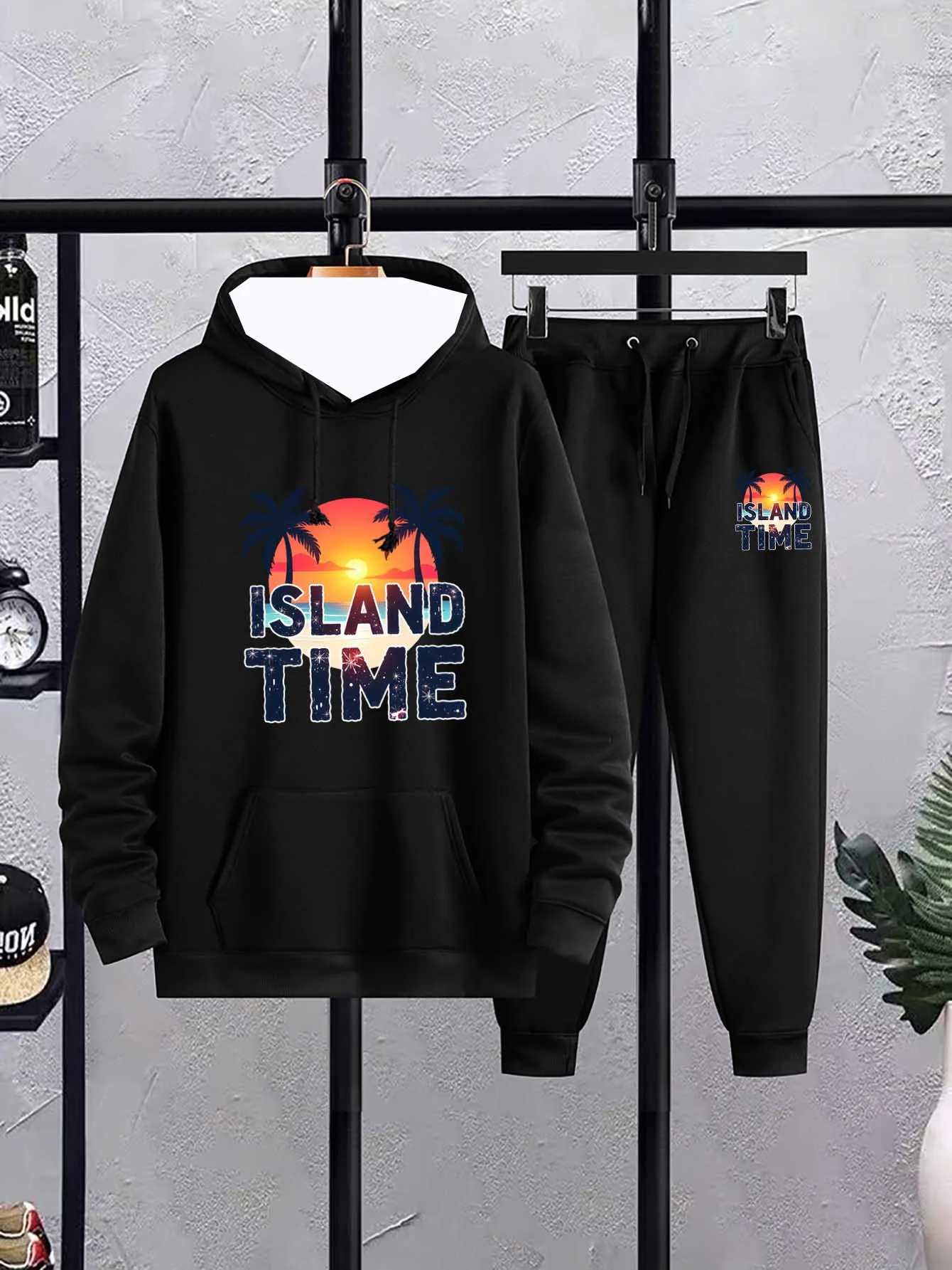 

2025-26, осенне-зимний новый спортивный комплект Y2K, толстовка с простым принтом, мужская мода, супер большой удобный повседневный уличный комплект из двух предметов