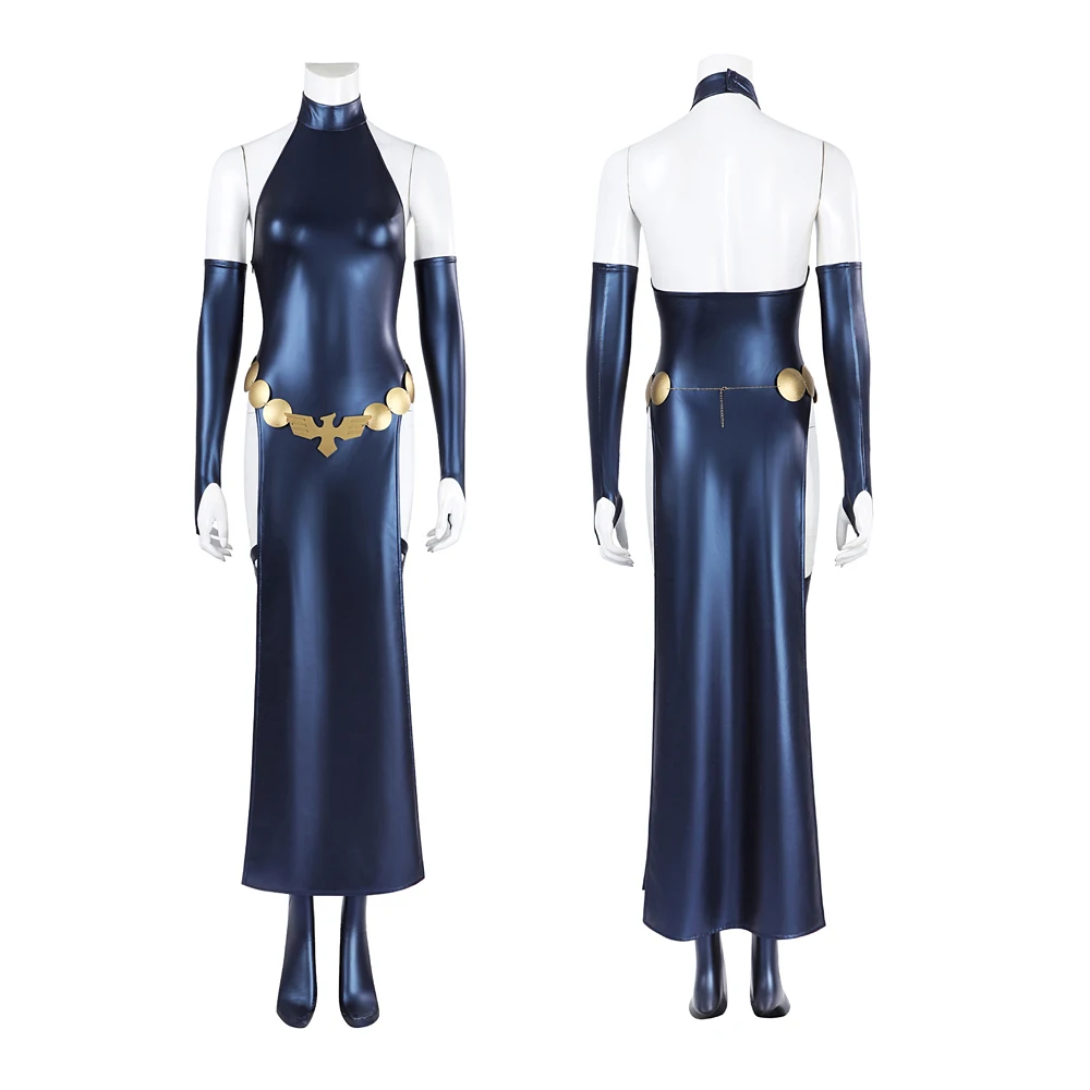 Halloween Christmas Cosplay Costume Anime Boy Titan Cosplay Crow Costume Women Blue Sexy Jumpsuit Black Cape Belt