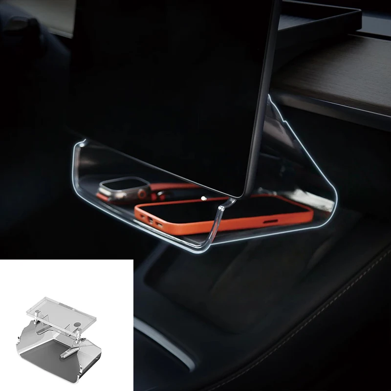 

2in1 Hidden Pro Screen Storage Box For 2018-23 Tesla Model 3 Y Magnetic Magsafe Hidden Large Space Storage Tissue Box