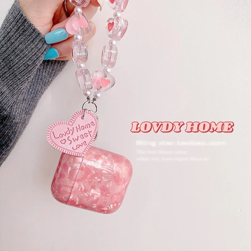 เคสสำหรับ airpods 2ชิ้นเคส3rd ลายเสือดาวสีชมพูเคสโซ่ความรักสำหรับ Apple airpods Pro 2กรอบป้องกันหูฟังเคสนิ่ม fundas