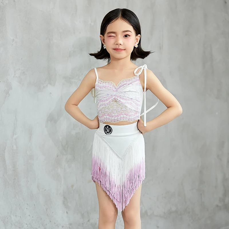 Latein-Tanz-Trainingskostüm für Mädchen, neues Kinder-Performance-Kostüm, Wettbewerbsverordnung, lateinamerikanisches Tanzkleid