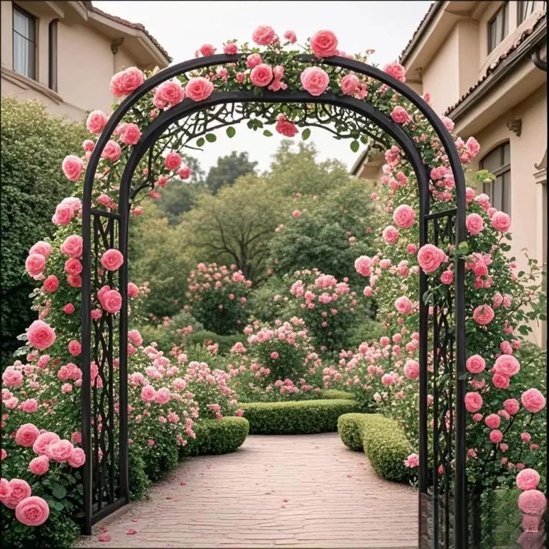 

Новая арка, подставка для цветов, подставка для лозы, уличный сад, украшение для двора, кованое железо, виноградная роза, арочная подставка для цветов