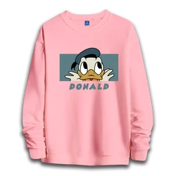 Disney cartoon Donald Duck women's hoodie top round neck hoodie couple hoodie casual loose top Mickey Mouse fashion trend