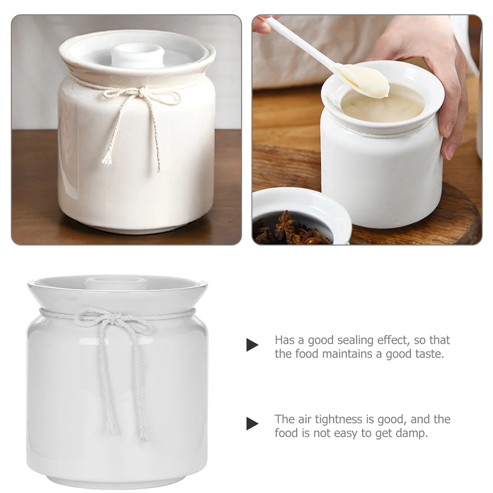 

Ceramic Airtight Jar 500ml Condiment Container Sealed Tea Canister Food Storage Coffee Bean Jar Spice Pot Kitchen Gadgets