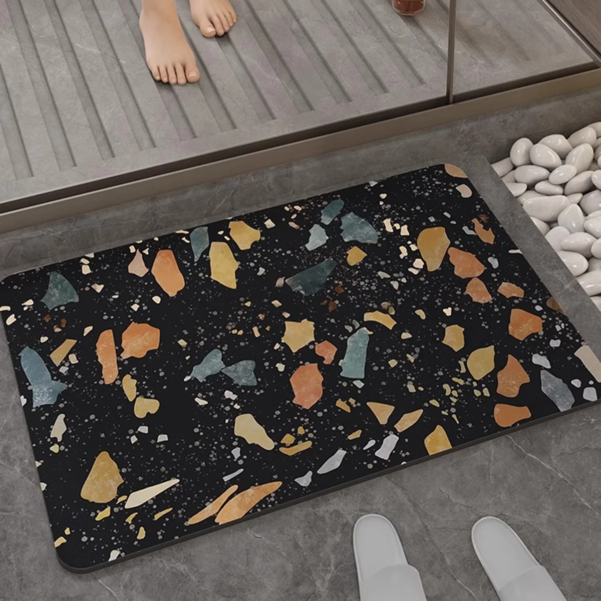 

Imitation Marble Texture Color Bath Mat Non-slip Diatom Mud Bathroom Carpet Absorbent Quick-drying Bathtub Rugs 러그 שטיח אמבטיה