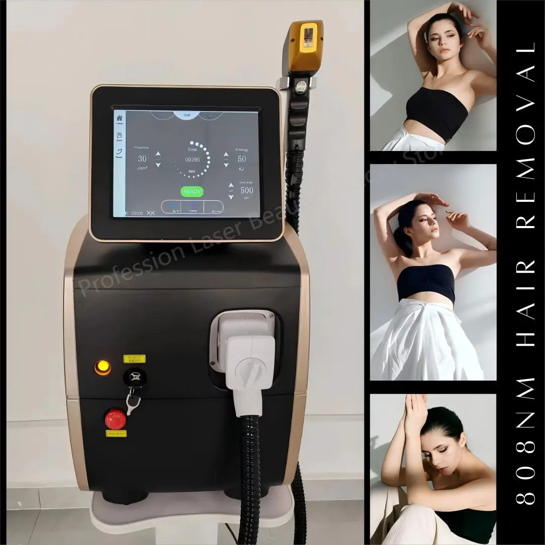 Draagbare Diode Ijs Titanium Laser Ontharing Machine 2025 Professionele Permanente Alexandrite Apparaat 808nm 3 Golven