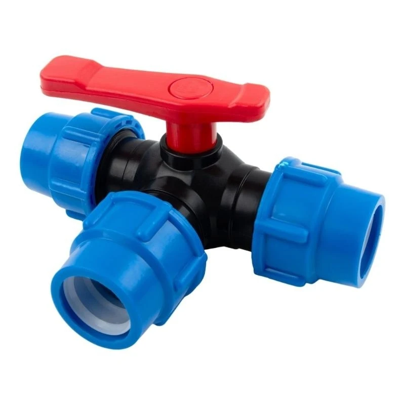 

652F Practical 3 Way Round Valves 32mm Plastic Connectors Splitters Convenient for Household and Industrial Daily Use