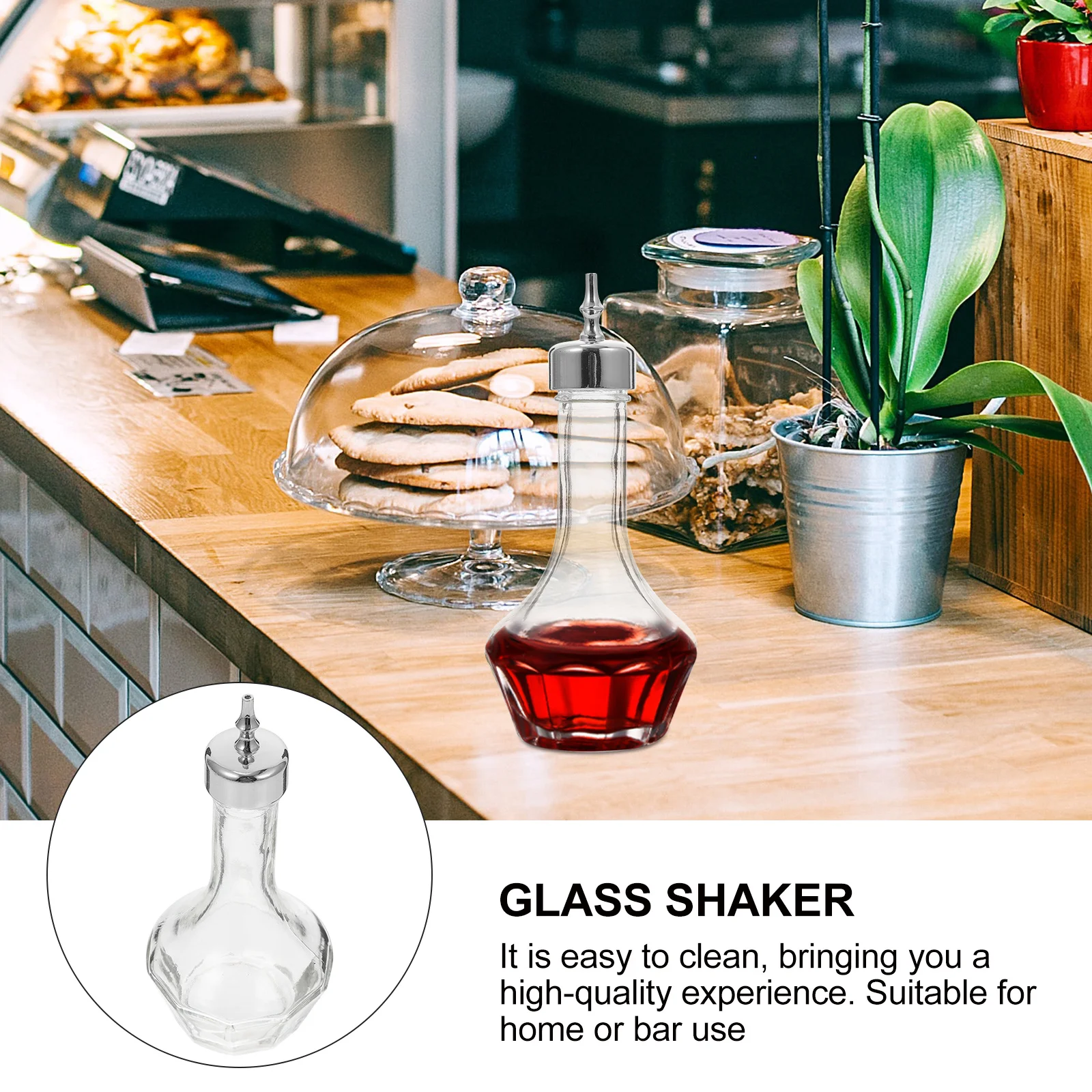 

1Pcs Cocktail Bartending Bottle Sturdy Glass Wine Mixer Leak Proof Shaker Bartending Tool for Bar Home Cocktail Shaker
