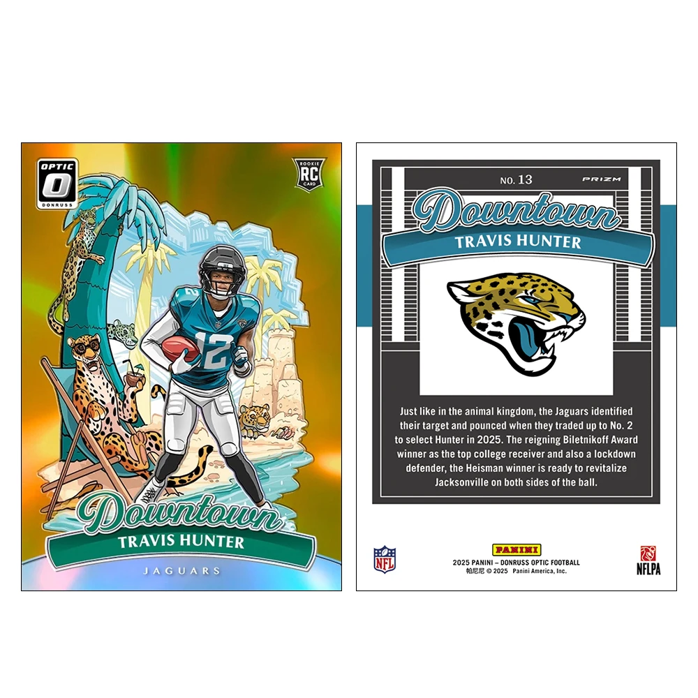 Rugby Downtown DIY Travis Hunter Patrick Mahomes Brian Thomas Shedeur Sanders Football collectible cards holographic glitter