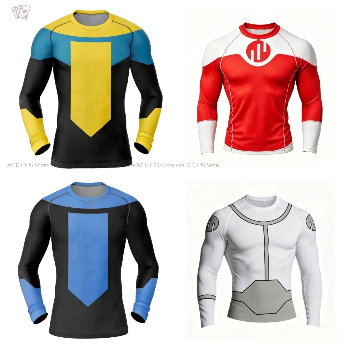 

Halloween Plus Size Invincible Superhero Cosplay Long Short Sleeves Shirts Mark Grayson Omni-man Costume Atom Eve Fans Top