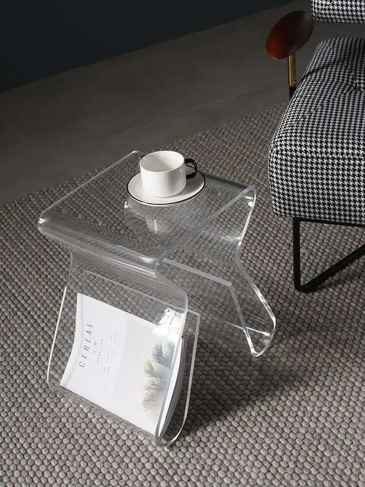 

Transparent Acrylic Living Room Sofa Side Table Coffee Table Bedroom Bedside Table Living Room Special-shaped Coffee Tables