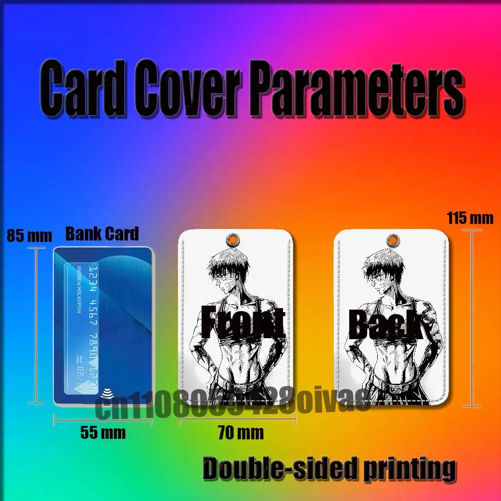 Maki Zenin J-Jujutsu K-Kaisen For ID Clips Credit Bank Campus Card Holder Cover Decoration PU Leather Keychain