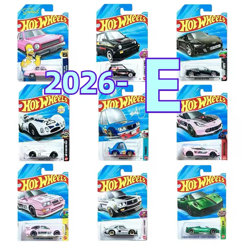 2026e original rodas quentes carro meninos brinquedos 1/64 diecast mazda pagani o simpson corvette audi batman ford maserati longo bloco presente