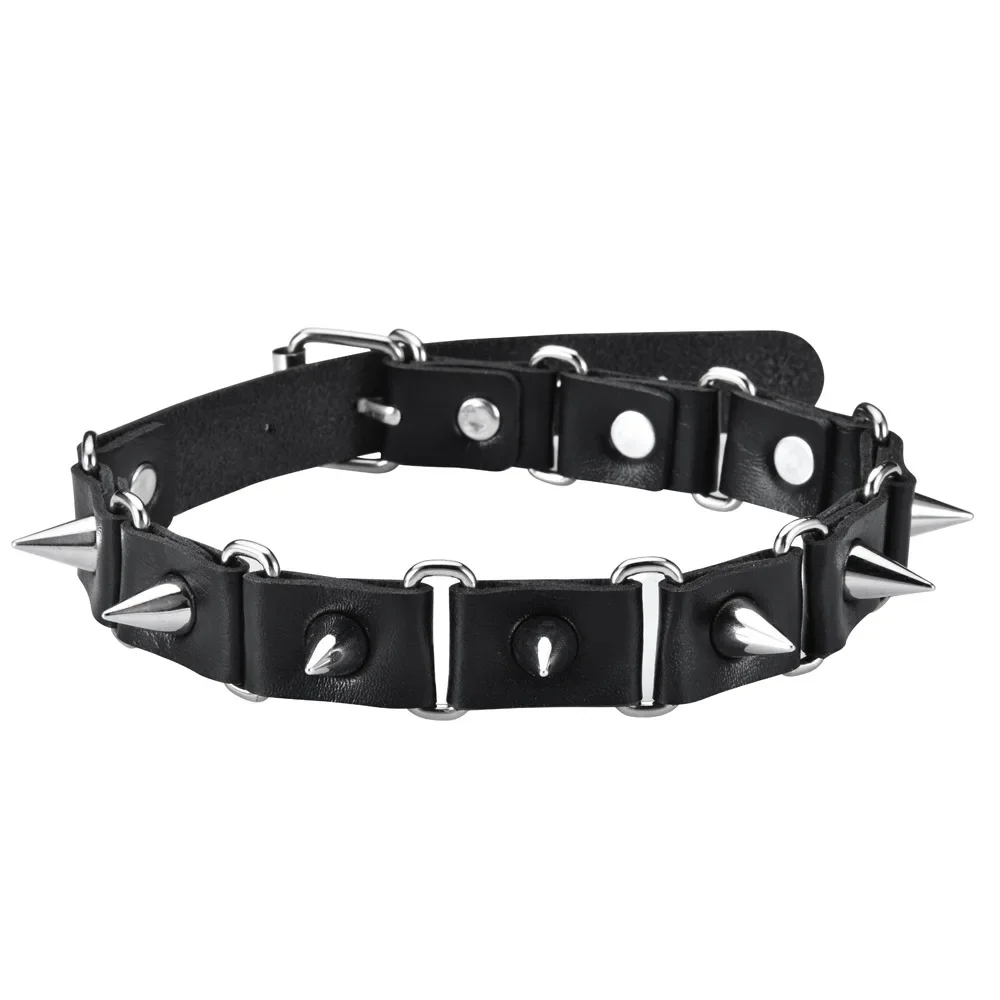 2025Niche design starlight small cross collar, hot girl patchwork leather rivets, Gothic punk neck collar