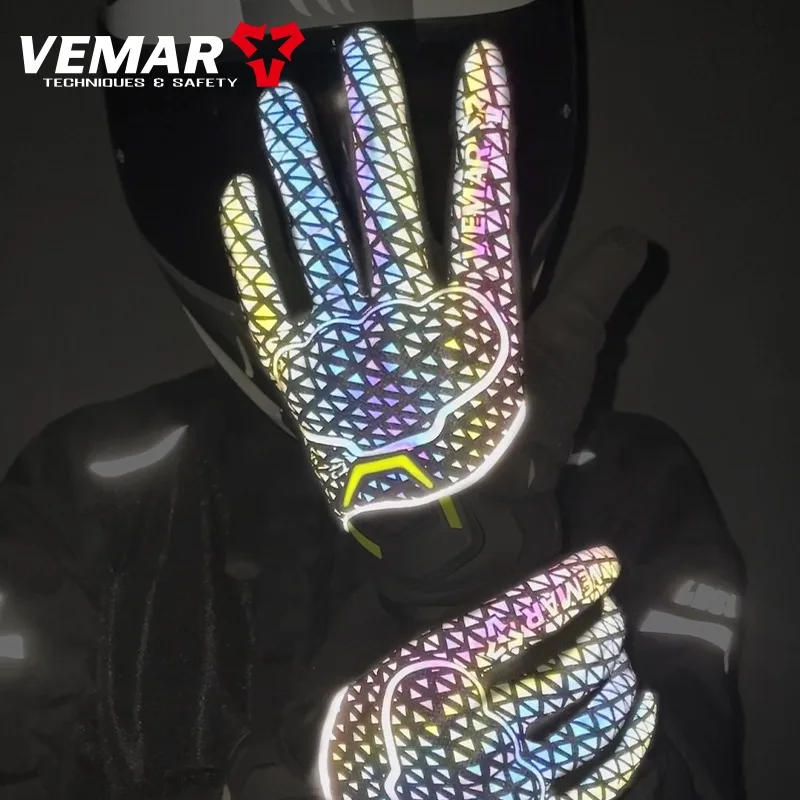 VEMAR Motorcycle Gloves Summer Breathable & Winter Waterproof Warm Touchscreen Anti-slip Reflective for Men Women Gloves