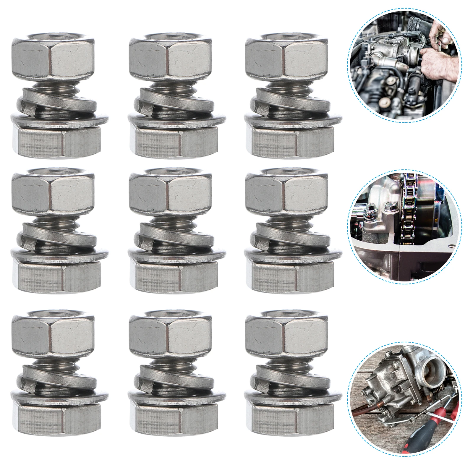 

40 set Nut Flat Head Bolt Set M6x10 Stainless Steel Flat Head Machine Screws Bolt Nut Kit for Wood Electronics