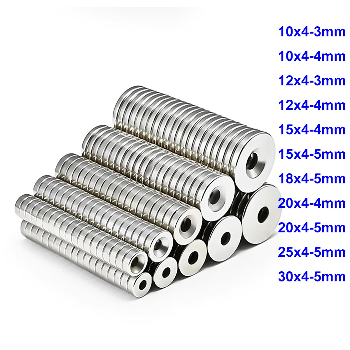 10/12/15/18/20/25/30x4 Countersunk Round Strong Magnet N35 NdFeB Neodymium Magnet Rare Earth Permanent Fridge Magnets with Hole