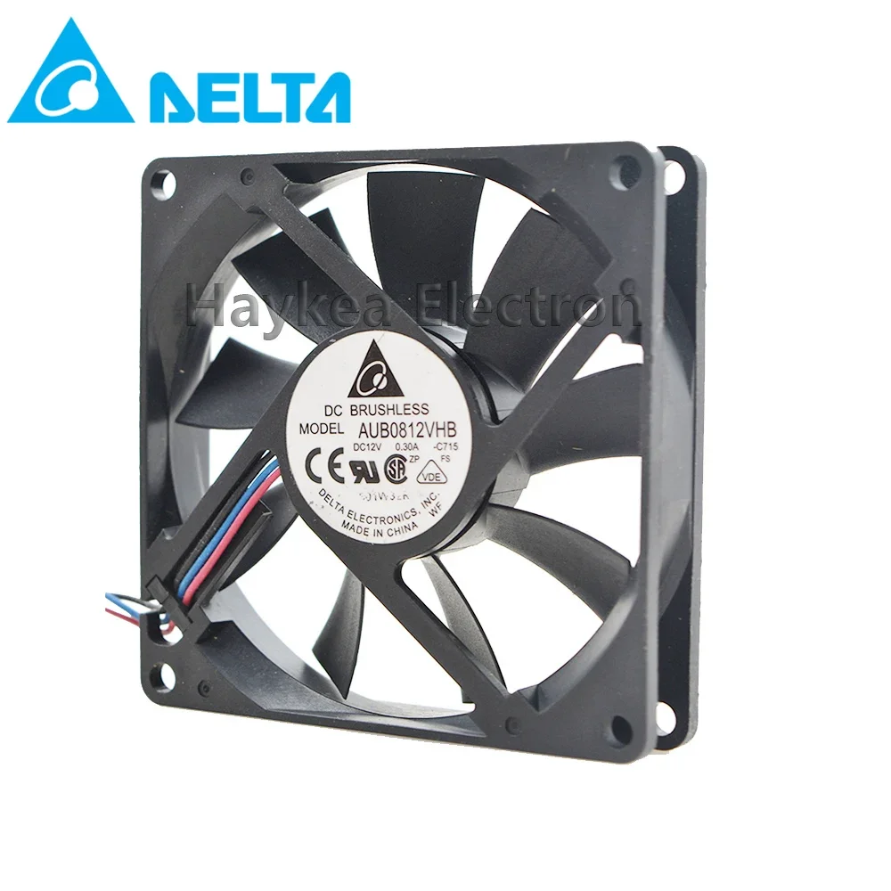 Ventilateur de refroidissement pour Delta AUB0812VHB 8015 DC, 12V, 0,30 A, 8cm, 80x80x15mm