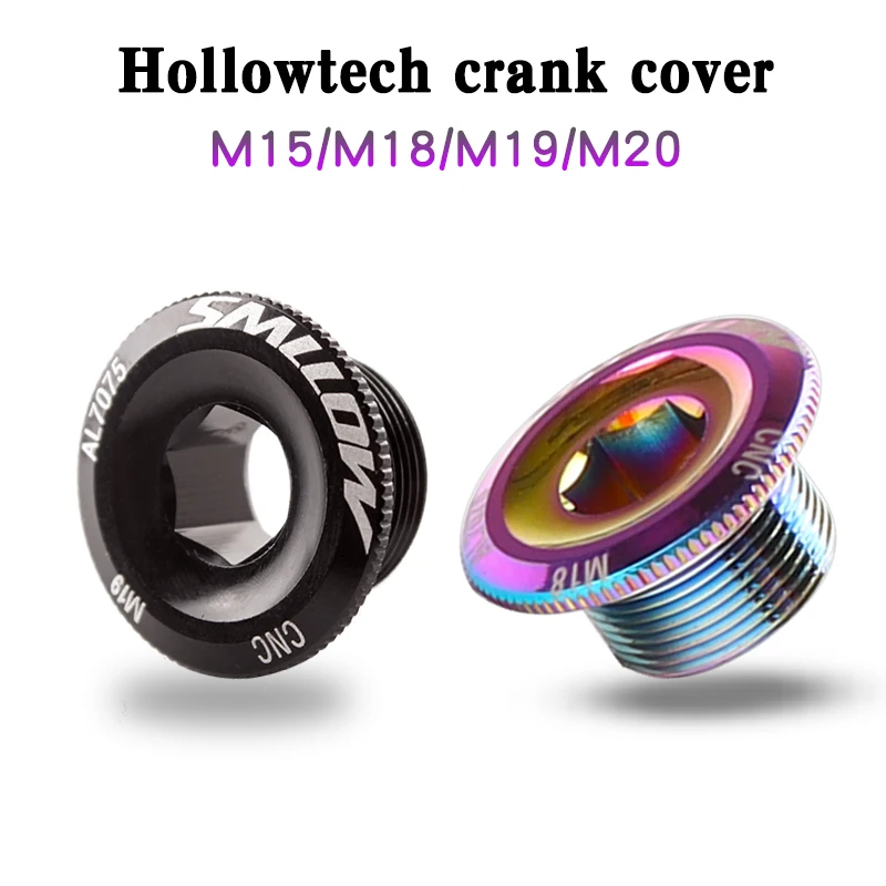 Dental Plate Cover Crank Screw Cap M15 M18 M20 MTB Crankset Crank Cover Aluminum BMX NRoad Bike Fitting 9 Colors