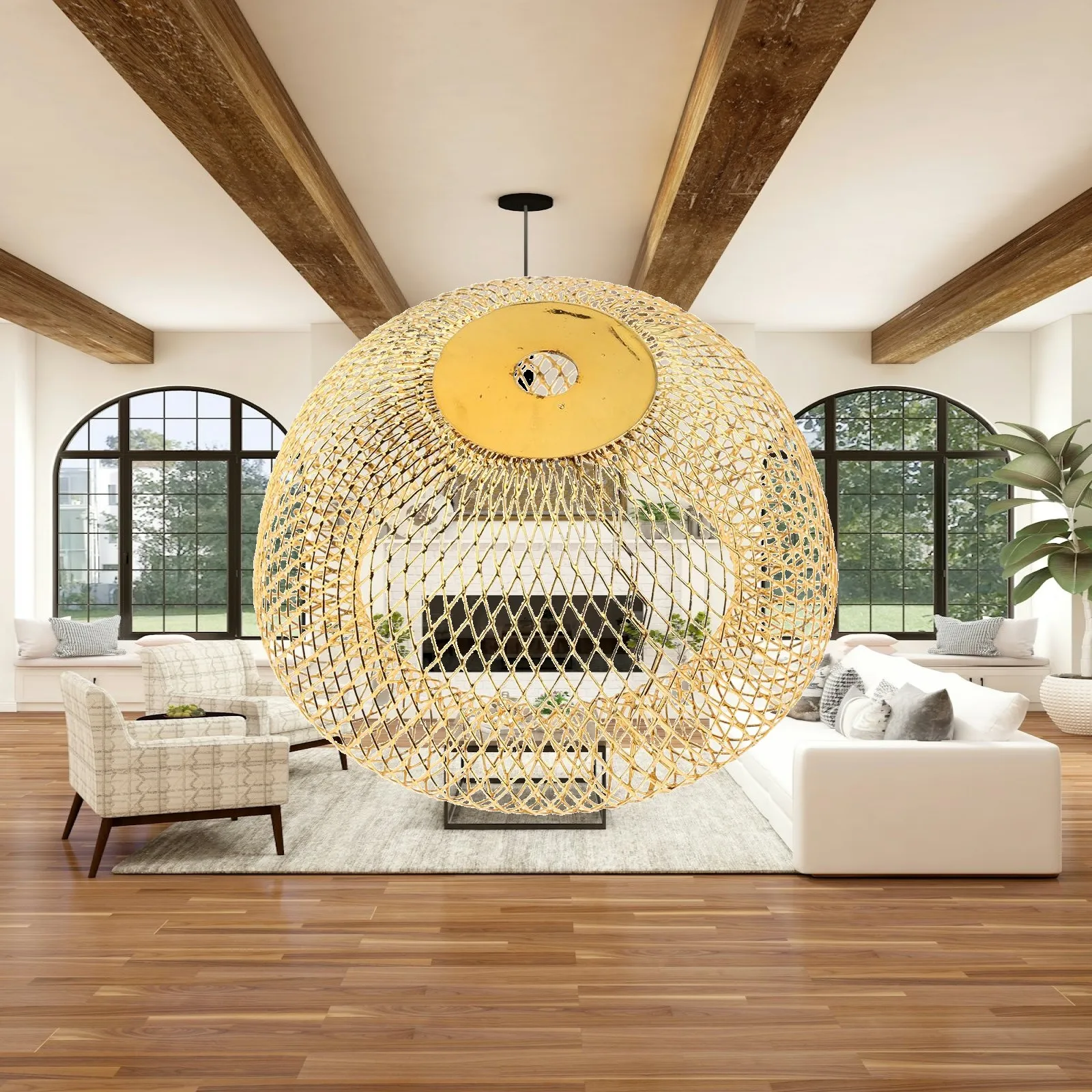 Metal Pendant Lamp Shade Round Bulb Cage Chandelier Shade for E27 E14 G9 Dining Room Restaurant Use