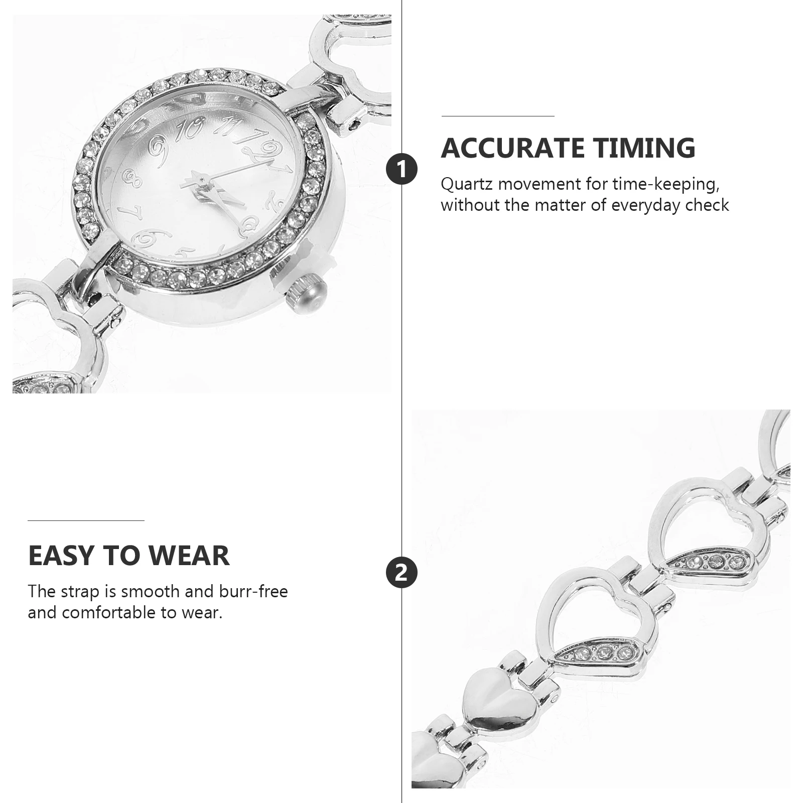 

Creative Fashion Women Watch Full Diamond Heart Quartz Wrist Decoration Comfortable Wear Unique Design Birthday Gift