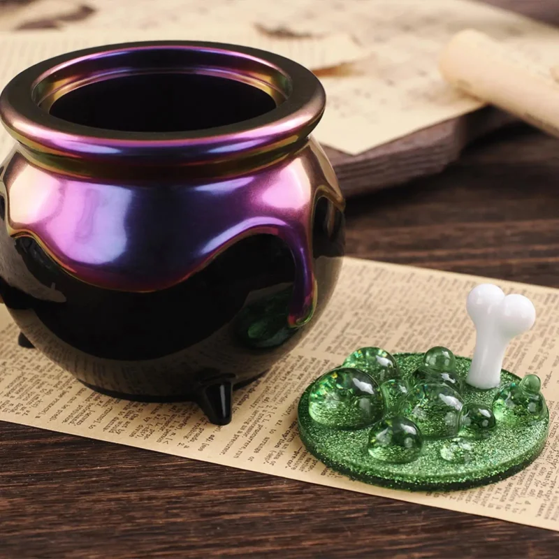 Halloween Casting Mold Storage Cauldron Halloween Silicone Mold Multi-Functional Crafting Project Reusable Mould for Beginners