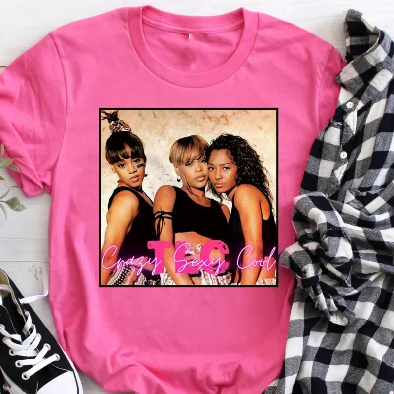Sexy legal camiseta TLC menina grupo Rosa todos os tamanhos S-5Xl camisa kh1238 mangas compridas ou curtas