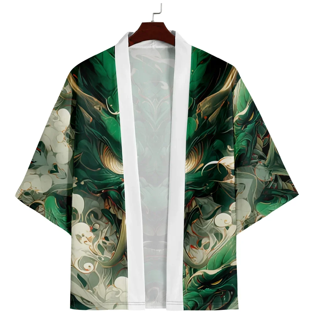 سترة كيمونو يابانية مطبوعة على شكل شيطان للنساء والرجال سترة يوكاتا هاوري كبيرة الحجم ملابس الشارع الشهير مقاس كبير #2