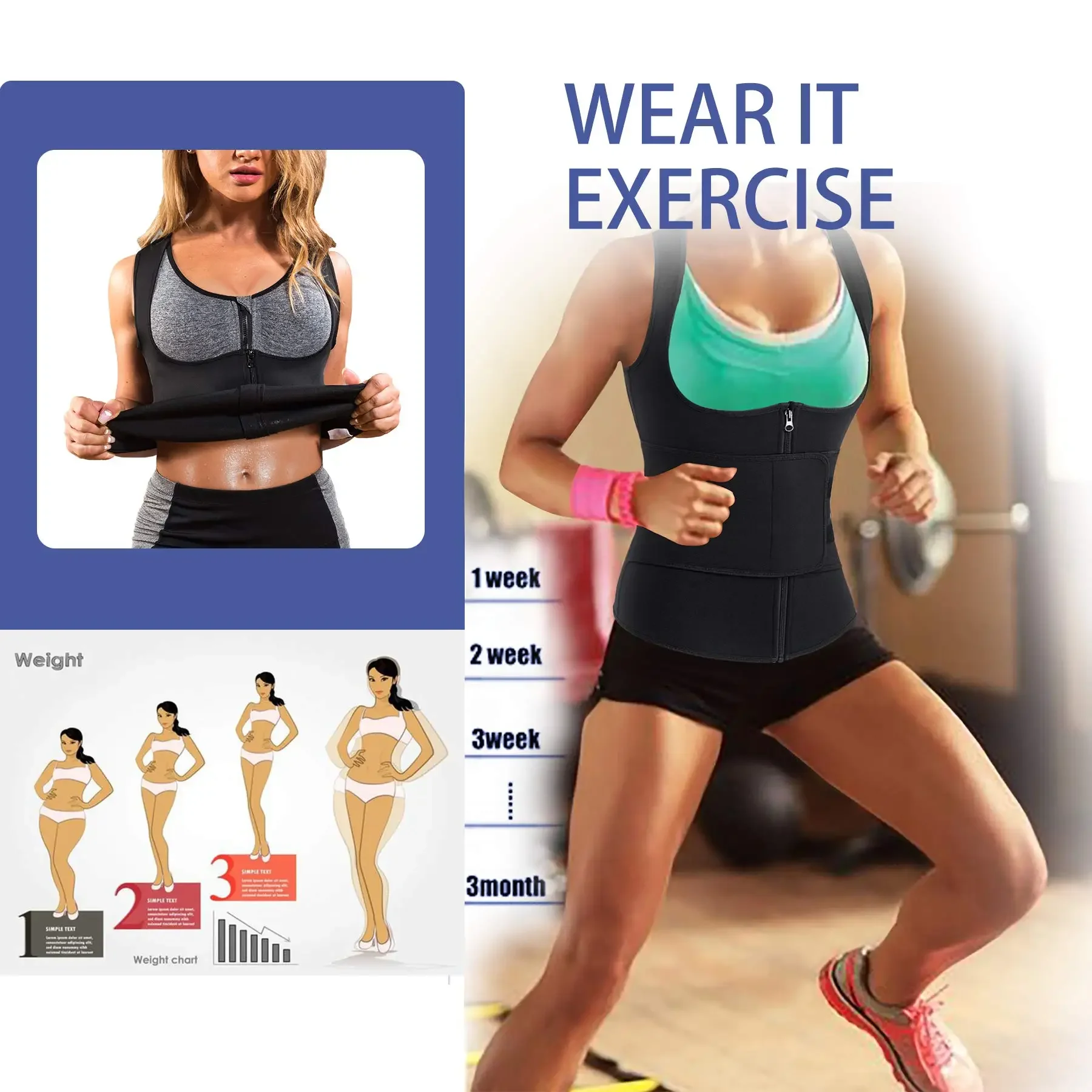 Vrouwen Taille Trainer Vest Workout Slank Korset Neopreen Sauna Tank Top Rits Gewichtsverlies Body Shaper Taille Buikcontrole