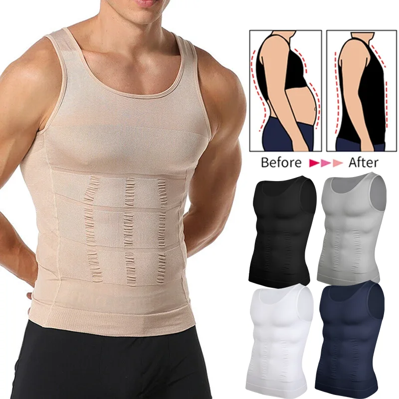 Men's Shapewear Slimming Body Corset Vest Shirt Compression Abdomen Tummy Belly Control Slim Waist Cincher Underwear Sports Vest - view 5