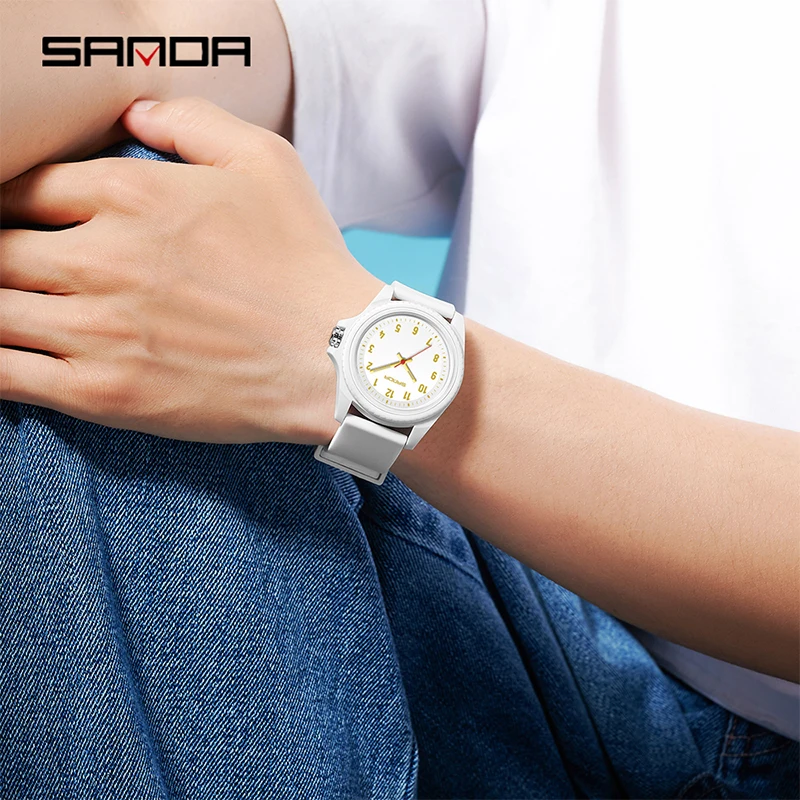 SANDA 3274 relojes de cuarzo informales para estudiantes, reloj de pulsera sencillo resistente al agua a prueba de golpes para deportes al aire libre, reloj de pulsera para niños