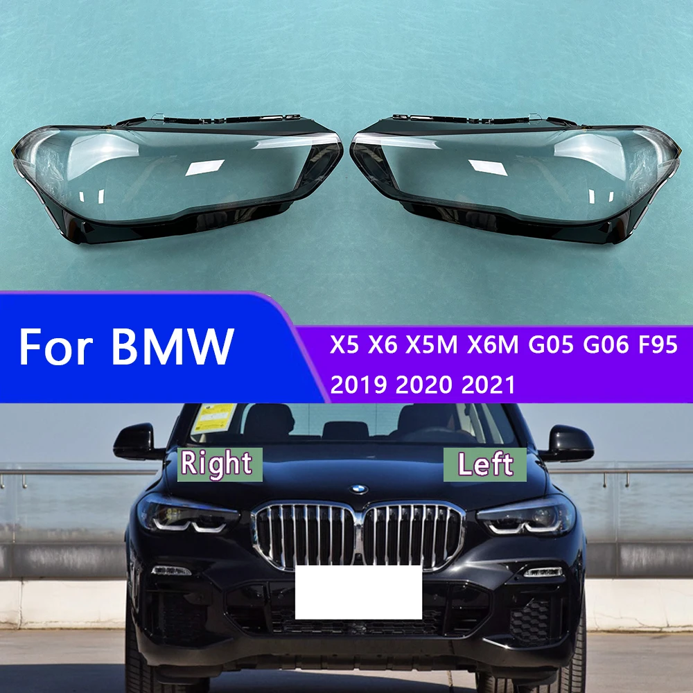 

For BMW X5 X6 X5M X6M G05 G06 F95 2019 2020 2021 Front Headlight Cover Lampshade Lamps Headlamp Shell Plexiglass Replace Origina