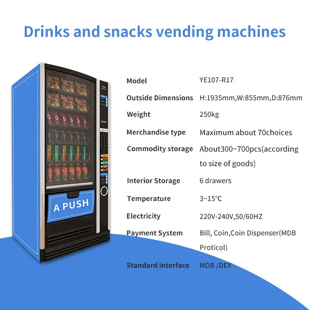 Distributori automatici per bevande e snack per personalizzazione sfusa