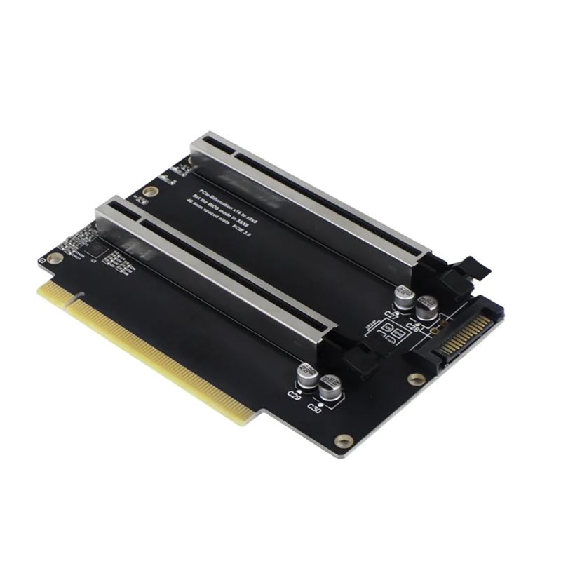 

Надежная плата расширения Pcie 3.0 X16–X8 Pcie-бифуркация Gen3 X16–X8 40,4 мм с интервальными слотами SATA с усиленными интерфейсами