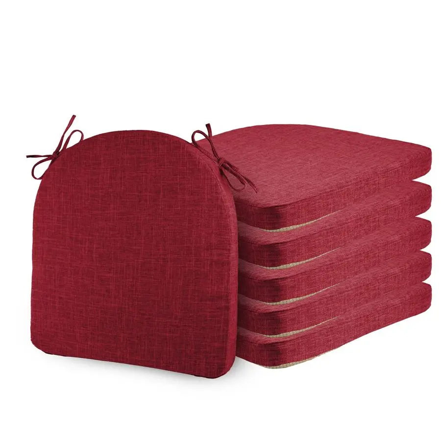 

Set of 6 Chair Cushions for Dining Chairs Non Slip Seat Cushion with Ties and Machine Washable Cover Foam Kitchen Chair Pads In