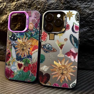 Casing Ponsel Koktail Planet Matahari Retro untuk iPhone 16 15 14 13 12 11 Pro Max X XR XSMAX Plus Penutup Belakang Matte Anti Jatuh 8 penjualan terbaik lost planet - №