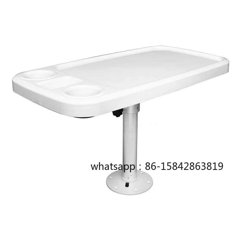 ABS Plastic Double-Layer Cup Tray Table Board, Detachable Lifting Table Legs, Universal for RV, Commercial Vehicles, Yachts
