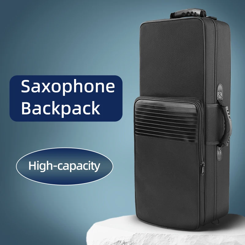 E-Flat and B-Flat Alto, Tenor, and Soprano Saxophone Backpack Instrument Case, Single Shoulder Carry, Portable Backpack, Saxophone Storage Bag