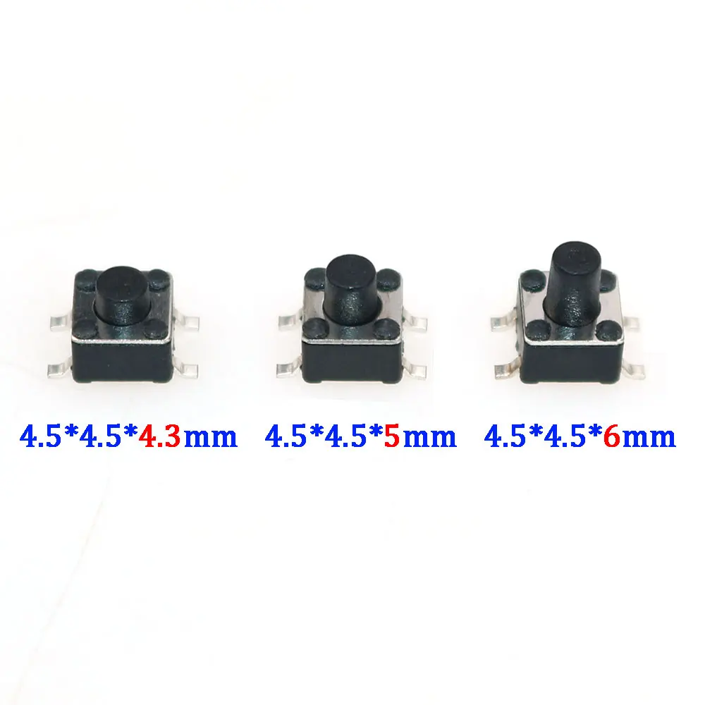 10 Stück/Los 4,5x4,5 Taktsc halter Druckknopf schalter Kupfer 4-polig smt smd Mikrosc halter 4,5x4,5x5/6/mm – Detail 2