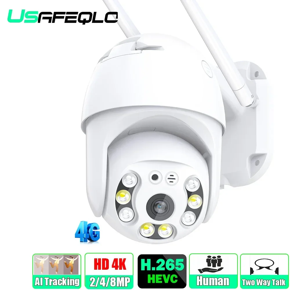 

4K 2K 4G SIM Card PTZ Camera AI Human Auto Tracking Outdoor 8MP 2MP WIFI Security CCTV Surveillance IP Camera iCSee Alexa