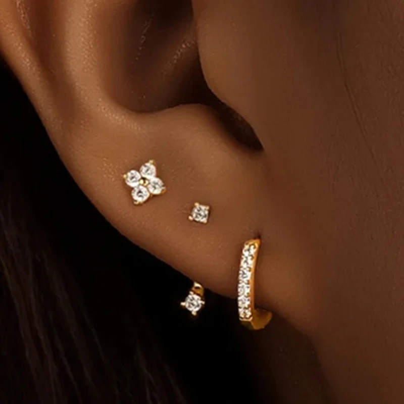3pc Twist Huggie Earring Set for Women