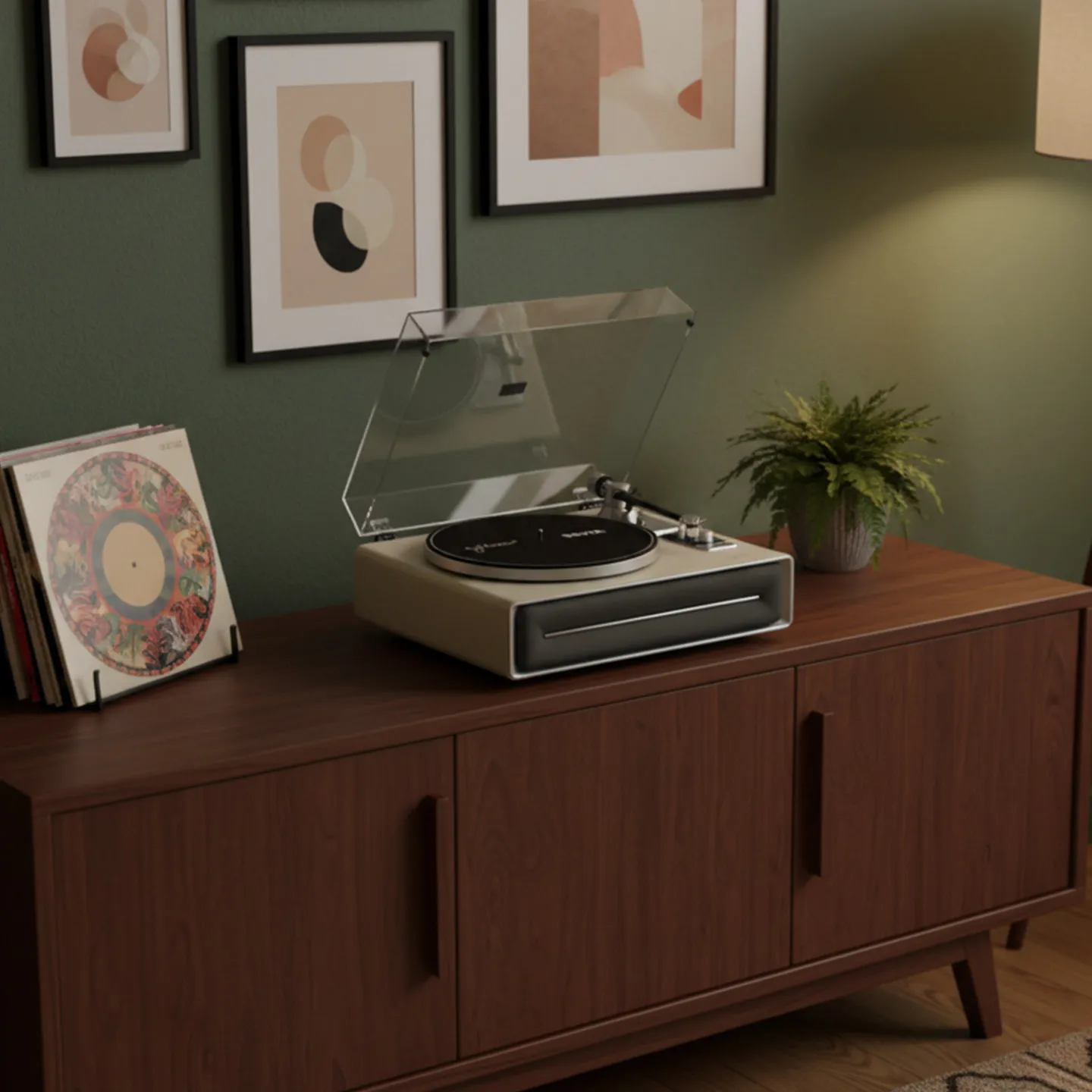 For STL SEVIA Record Player Vinyl Turntable with Built-in Speakers Bluetooth 5.2 Retro Phonograph Home Listening