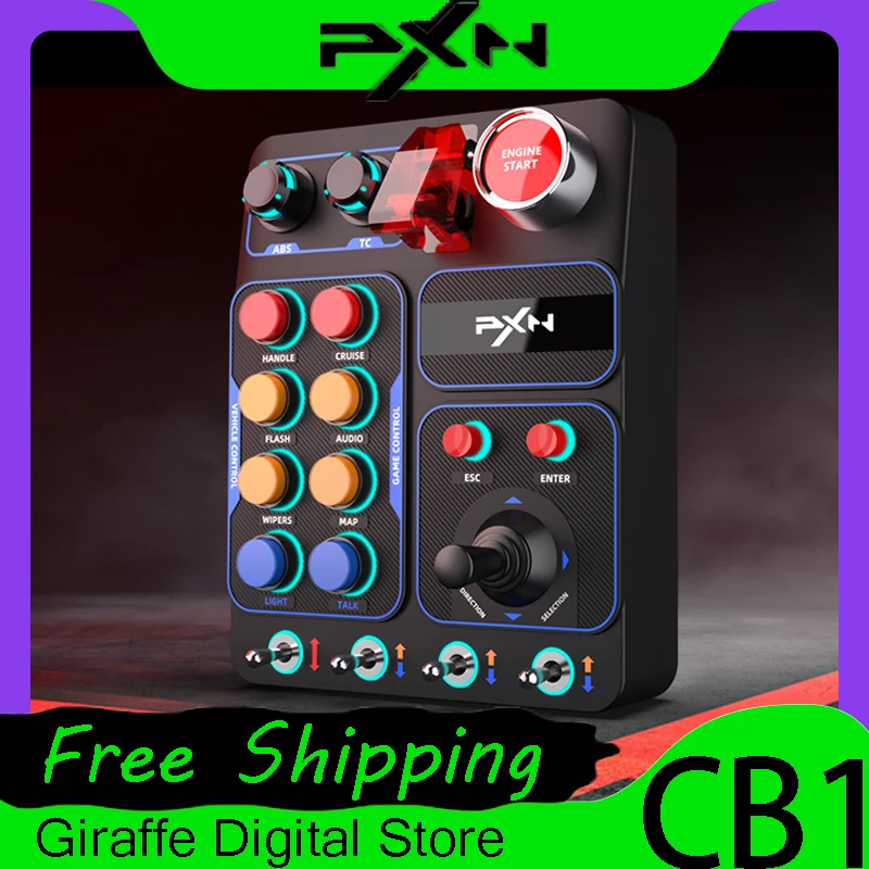 PXN CB1 Racing Simulator Central Control Box RGB Lighting Truck Simulator Racing Game Controller Gamer Man Gifts