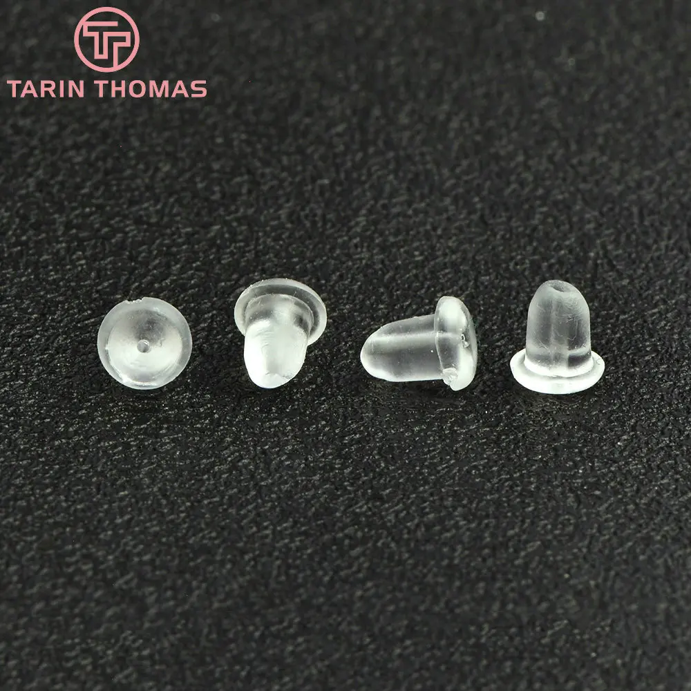 (4090) 100PCS 4x5MM 5x6MM White Rubber Earring Back Diy Jewelry Findings Accessories Wholesales