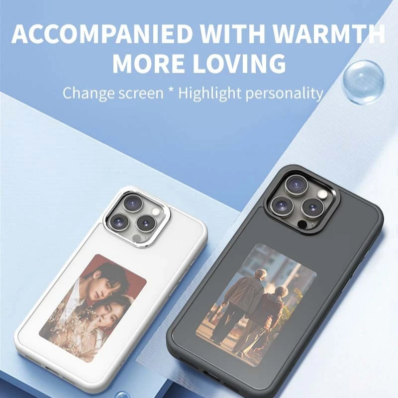 Four Color E-ink Screen NFC Function AI Phone Case for Iphone 16 15 14 13 Pro Max DIY Cases Shockproof Anti-scratch Phone Case