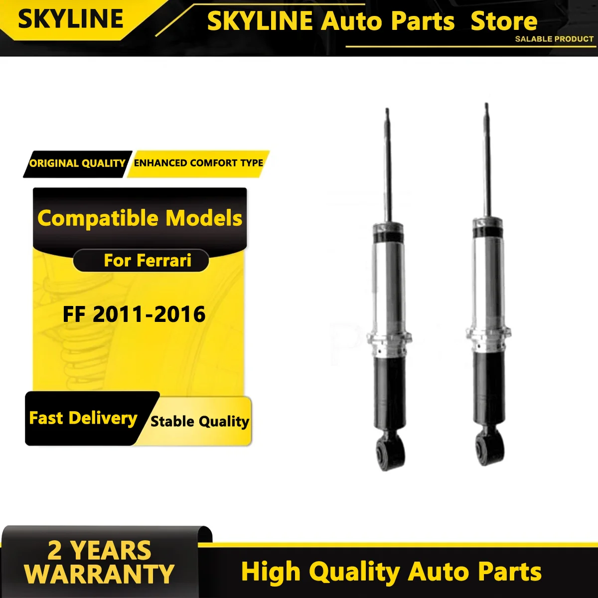 SKYLINE 2pcs Rear Shock Absorbers Magnetic w/Lifting For 2011-2016 Ferrari FF 6.3L