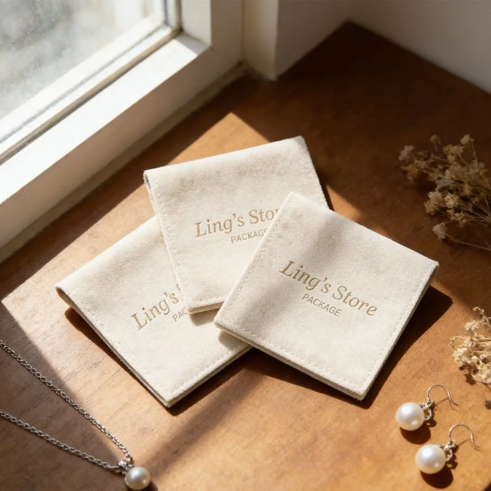 

100 шт. подарочных пакетов-конвертов из микрофибры для ювелирных изделий, персонализированных украшений, упаковка-органайзер для колец, серег, ожерелий