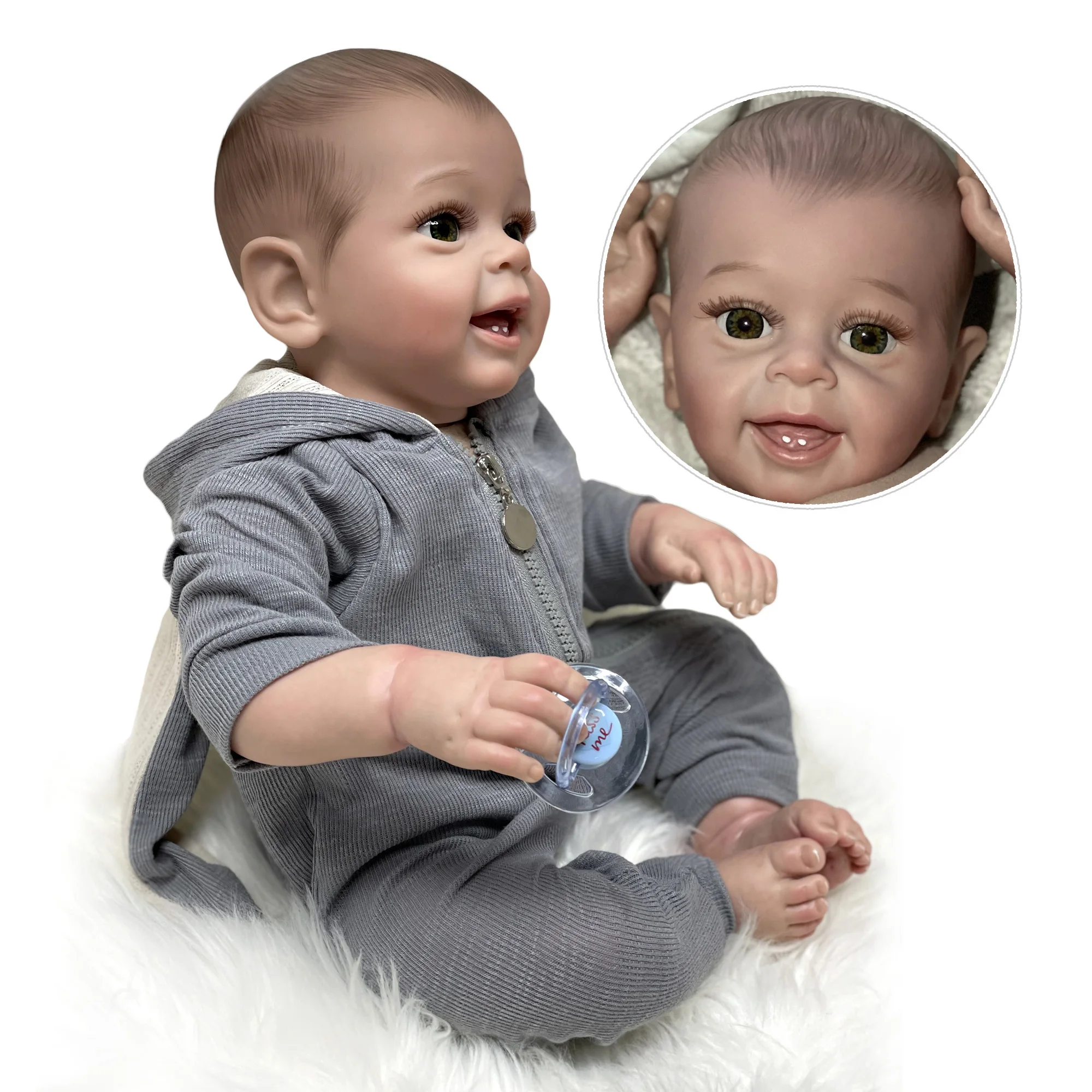 22 Inch Reborn Baby Dolls Soft Vinyl Finished Yannik Baby Lifelike Bebe Newborn Muñecas Reborn