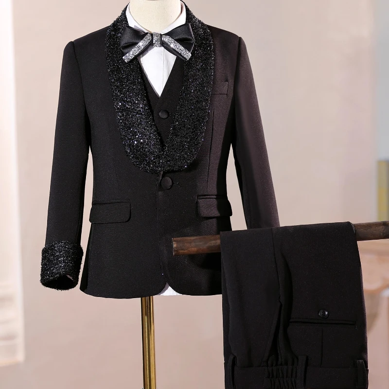 2026 Fashion Kids Boys Suit Set Blazer Outfit Children Performance GownCelebration Formal Wear Clothes Birthday Party Evening