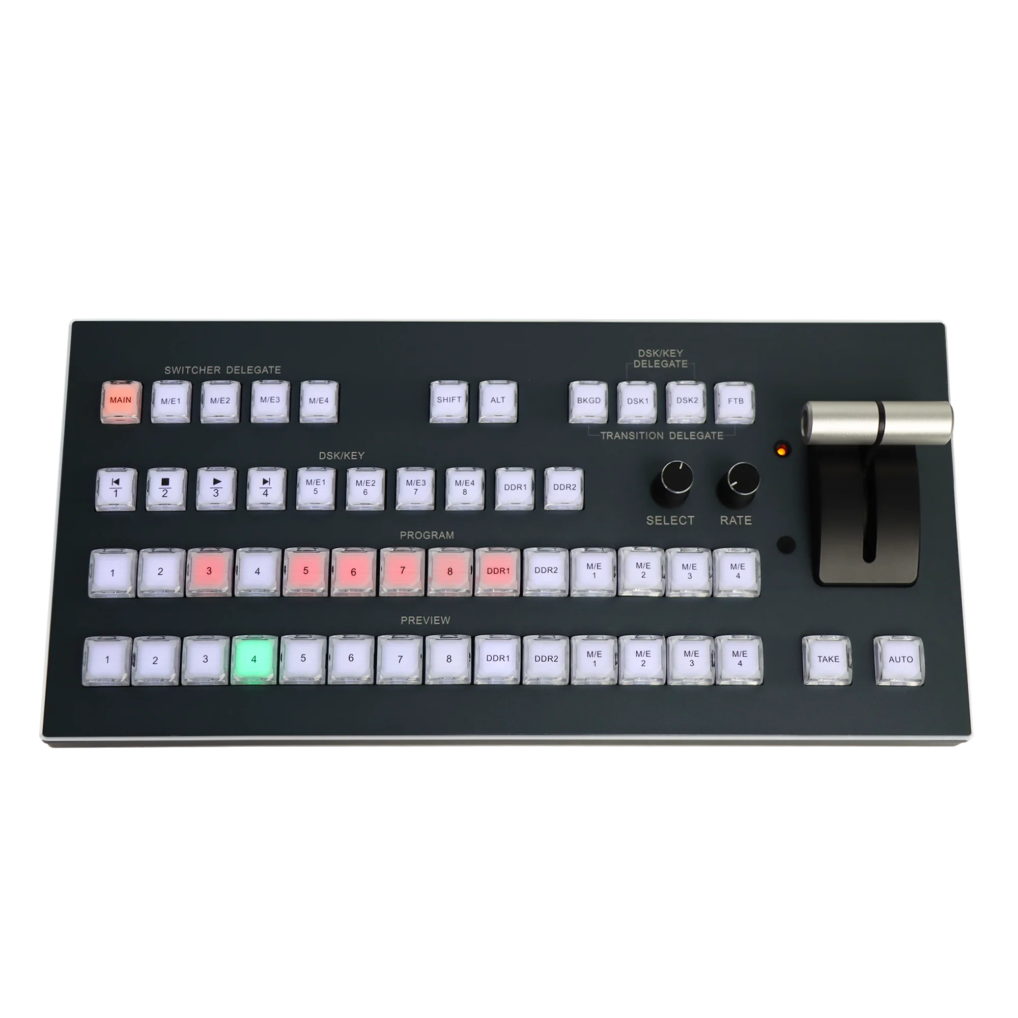 

JJTS 14-channel PGM And PVW Broadcast Video Streaming Switcher Video Switcher Live Stream Mixer For Live Streaming for stage